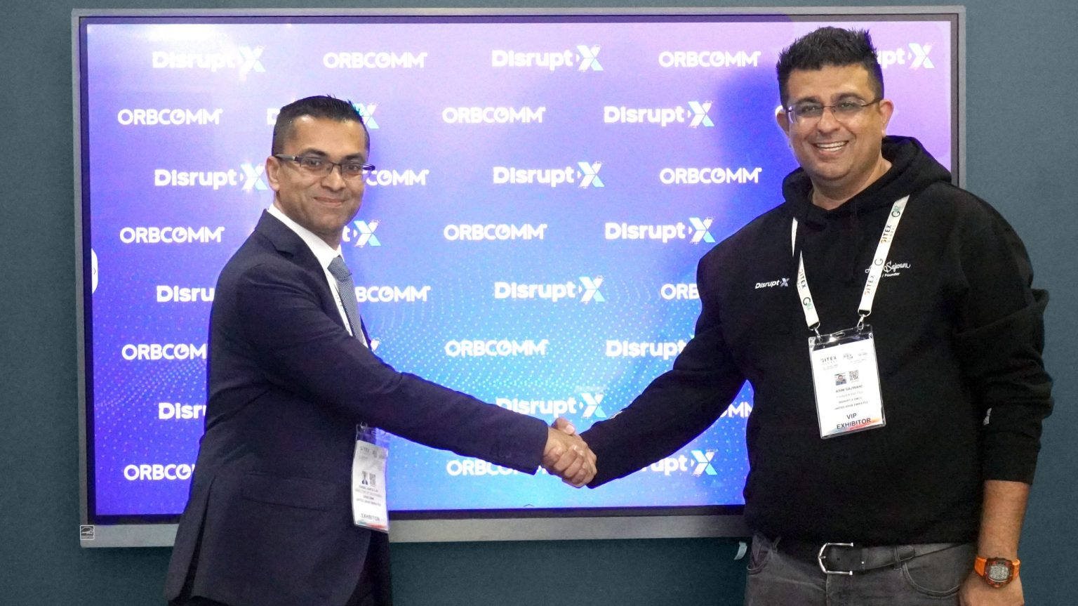 Faisal Saifullah, Director of Sales – Middle East at Orbcomm (Left) and Asim Sajwani, CEO of Disrupt-X